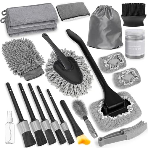 20Pcs Windshield Cleaner Tool – Car Interior Detailing Brush Kit with 200g