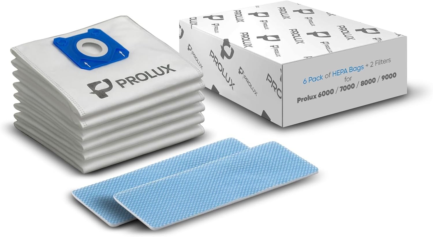 6 pack of HEPA bags and 2 post Filters for the 6000 7000 8000 9000 series