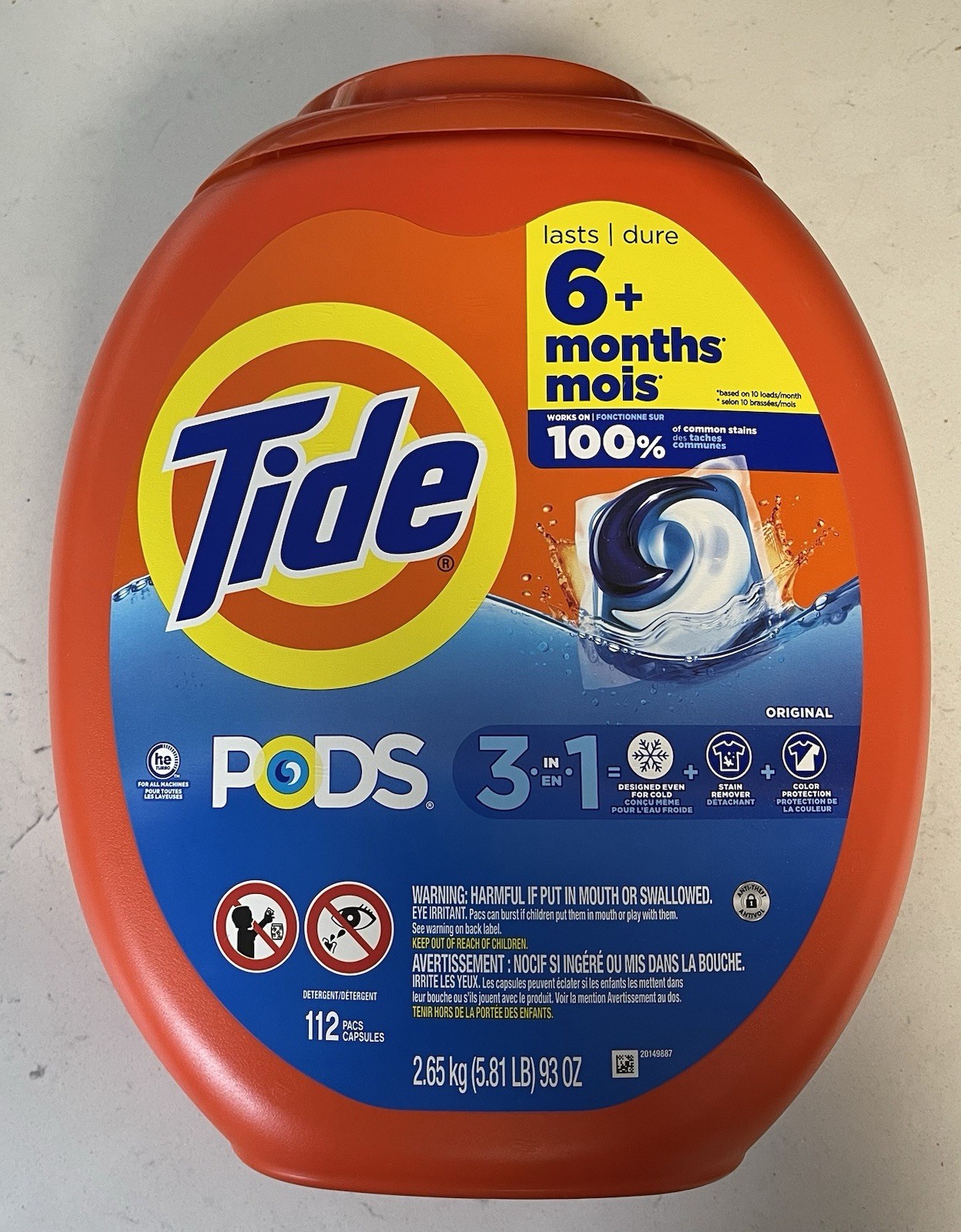 New Tide PODS Liquid Laundry Detergent Pacs, Original Scent, 112 Count