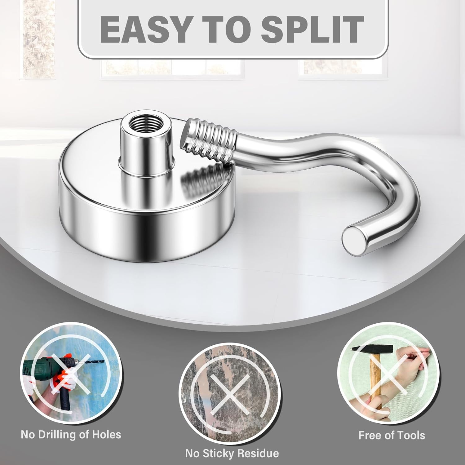 8 Pack Magnetic Hooks for Cruise Cabins 25 LB Neodymium Magnets with Hooks