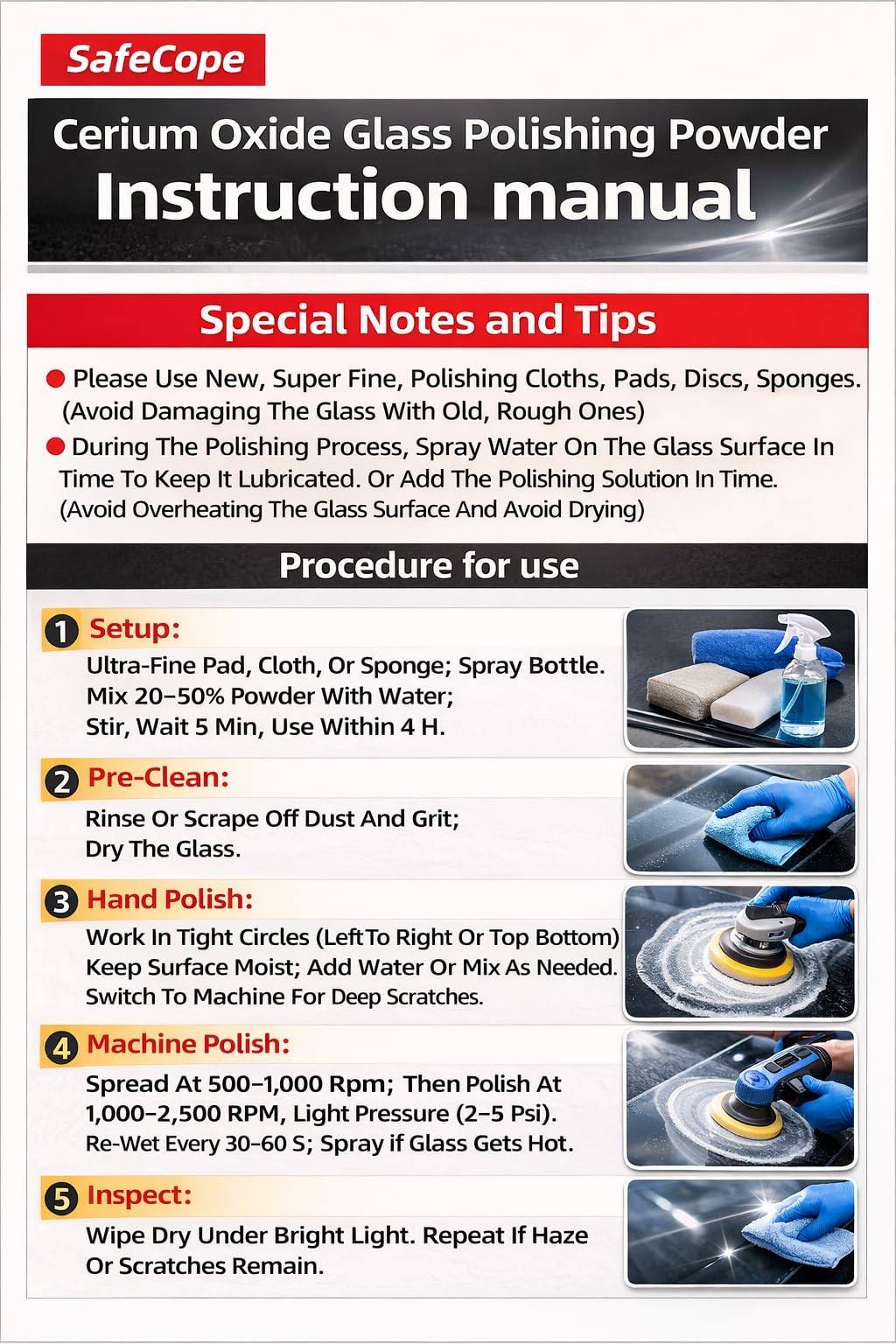 3.3oz (100ml) Cerium Oxide Glass Polishing Liquid – Deep Cleaning & Removes W…