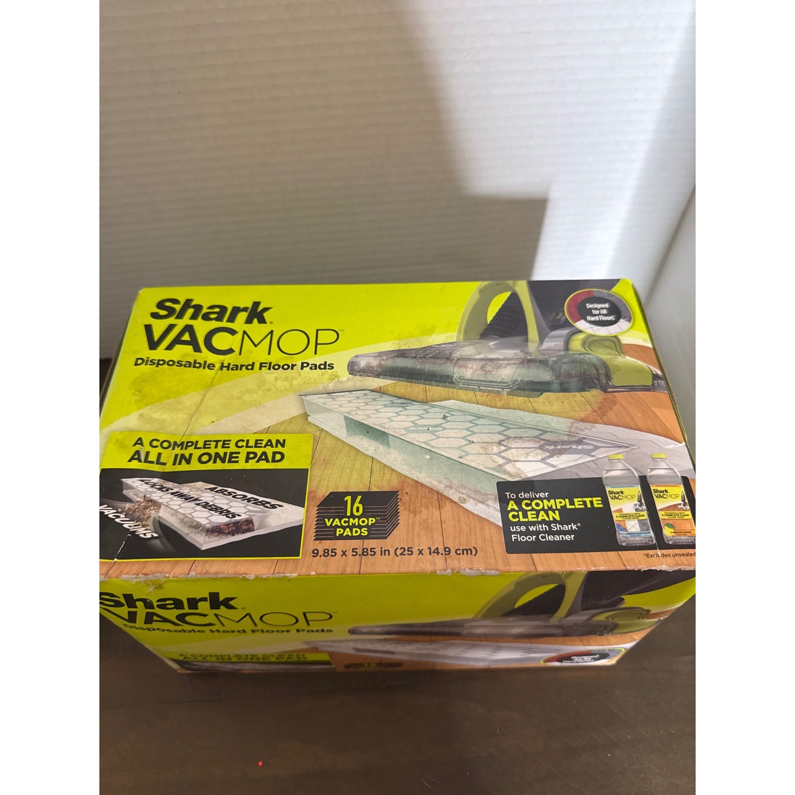 Shark VACMOP Disposable Hard Floor Pads 16 Count VMP16 White Gray Hexagon NEW