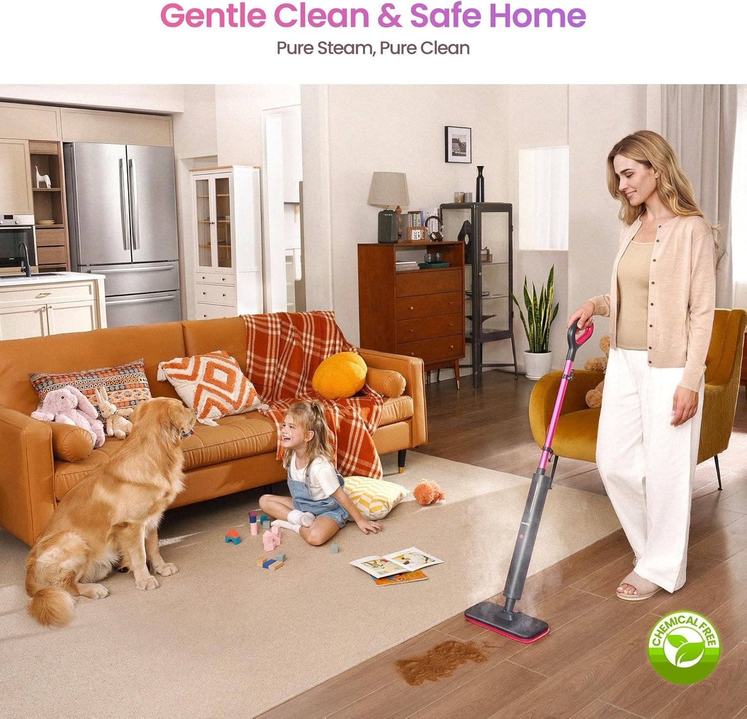 Powerful Steam Mop for Hard Floors & Carpets – 248°F, 3 Steam Modes, Easy Use