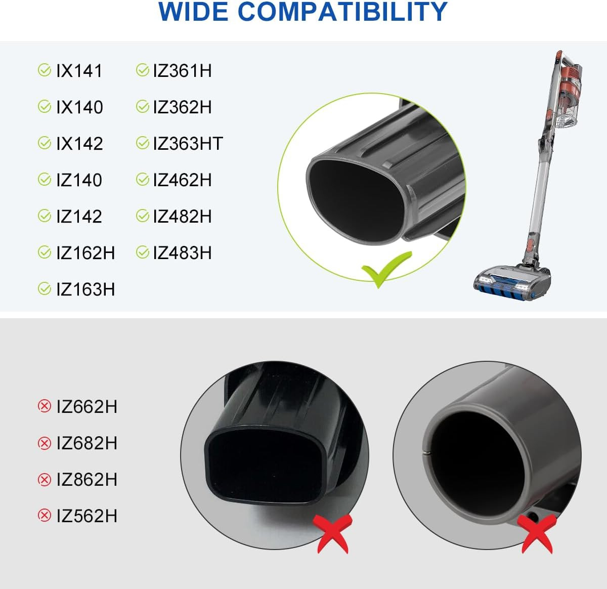Crevice Tool Vacuum Attachments Compatible with Shark IX141 IZ363HT IZ362H IZ363