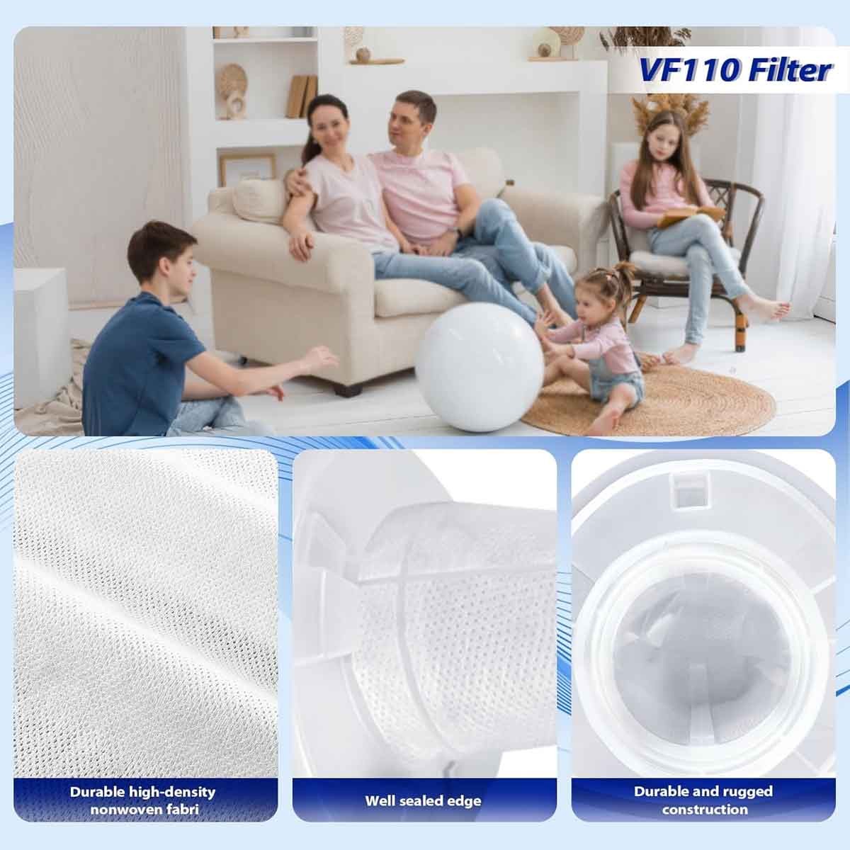 6 Pack VF110 Replace Filter for Black & Decker Cordless Vacuum for BDH2000L