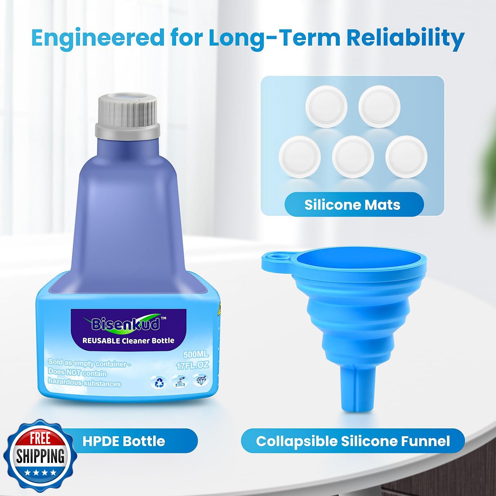 Bisenkud Refillable Bottle for Swiffer Wet Jet Mop – 500ml /17 FL OZ – Leak-P