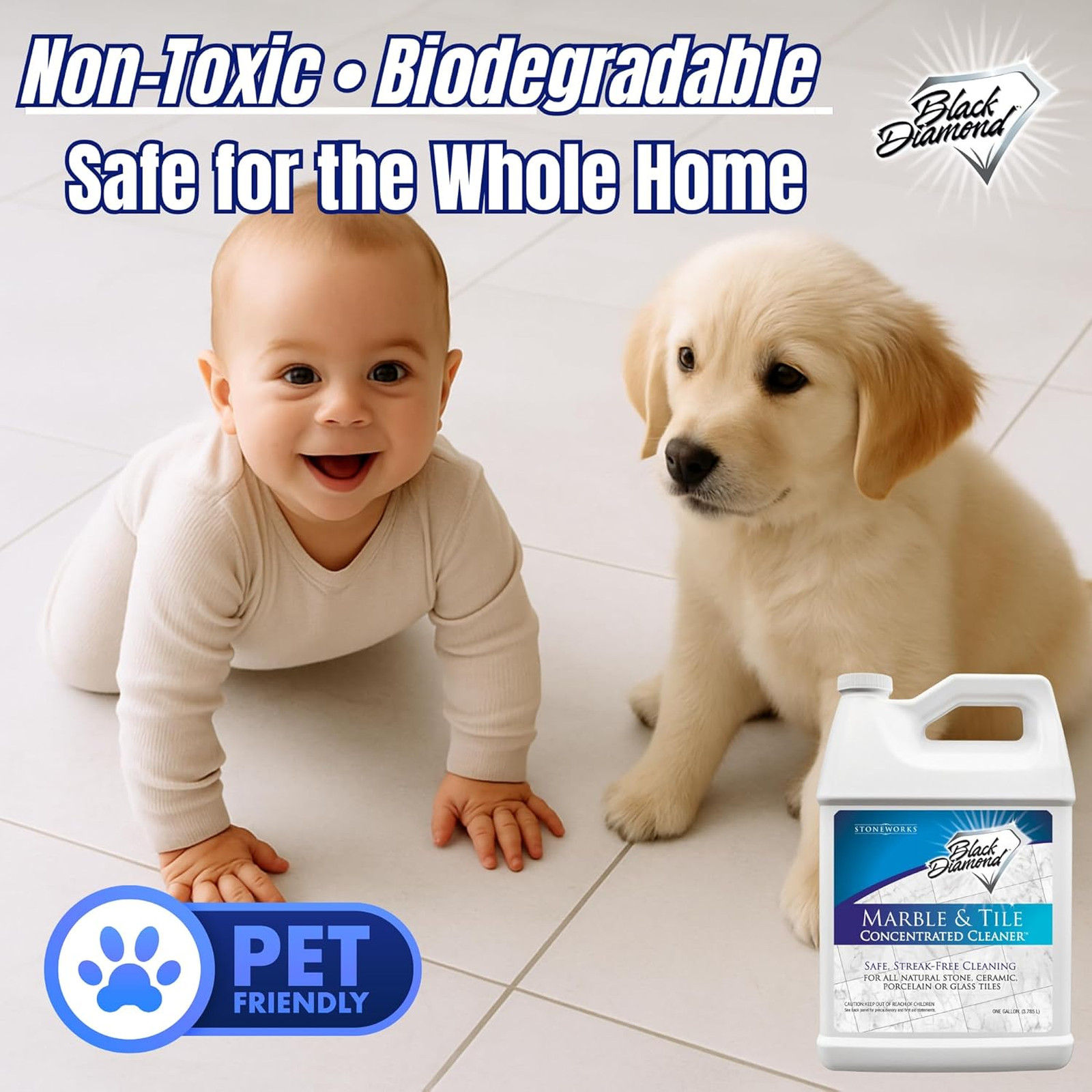 Marble Tile Floor Cleaner Concentrate No Rinse Safe for Natural Stone Ceramic