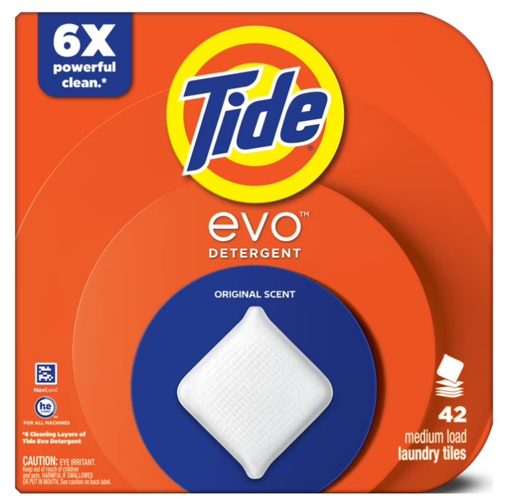 2 PACK Tide Evo Laundry Detergent Tiles, Original Tide Scent, 42 Count PACK