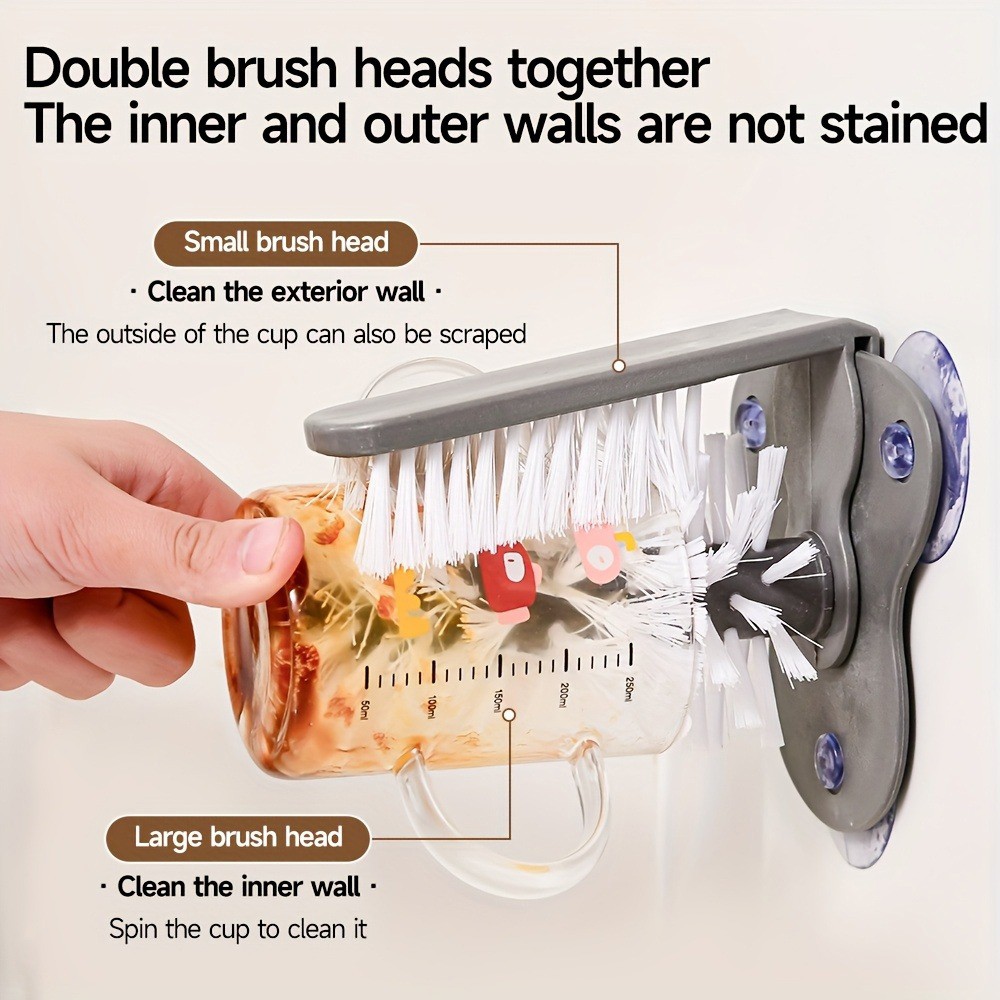 1pc Cup Scrubber Glass Cleaner Bottles Brush Sink Kitchen Accessories 2In1 Drink