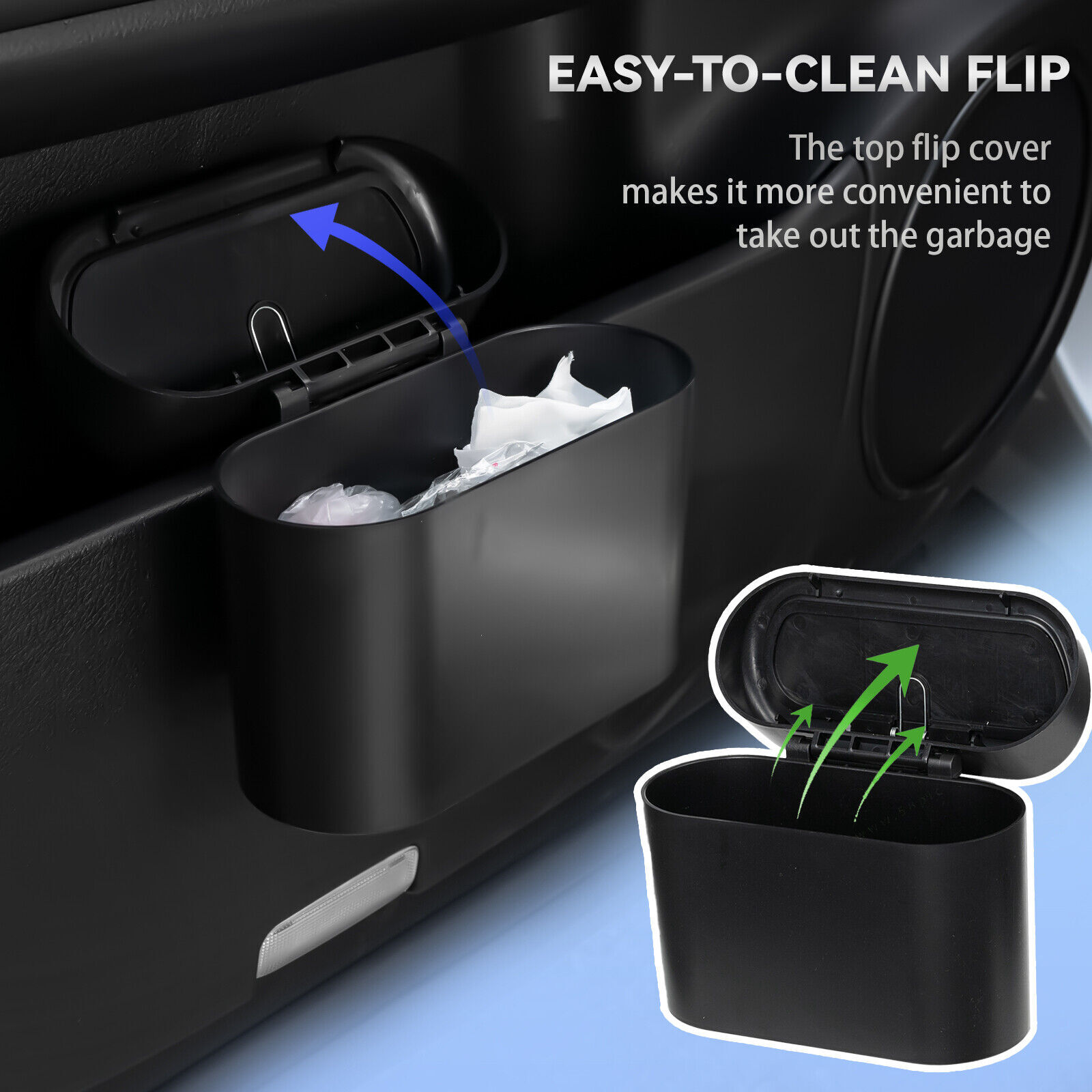 Mini Car Trash Can Bin with Lid Car Garbage Trash Can Storage Car Accessories