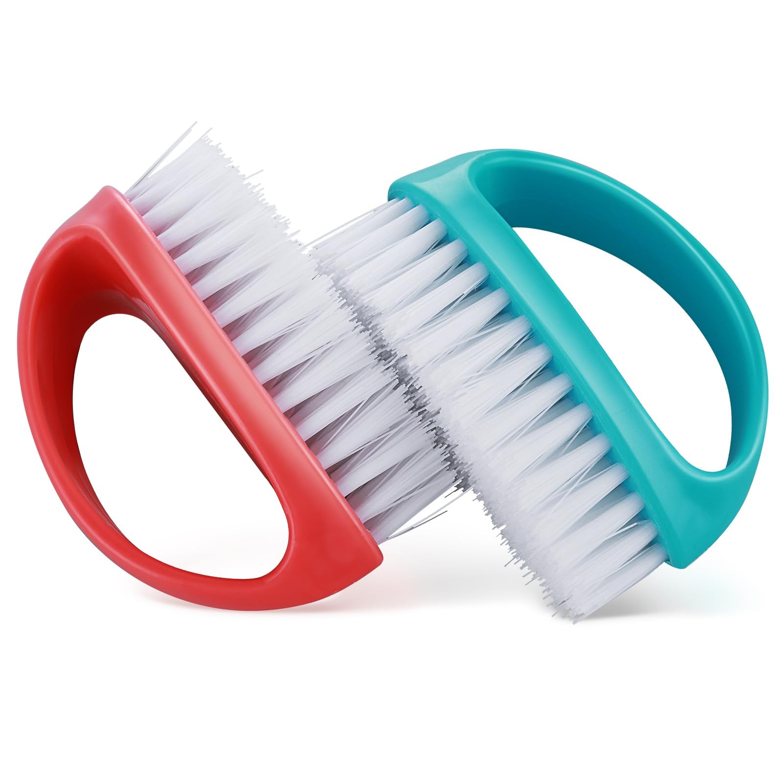 Amaxiu Hand Nail Brushes, 2pcs Grip 10*5*6.5cm/3.93*1.96*2.55in, Red, Blue