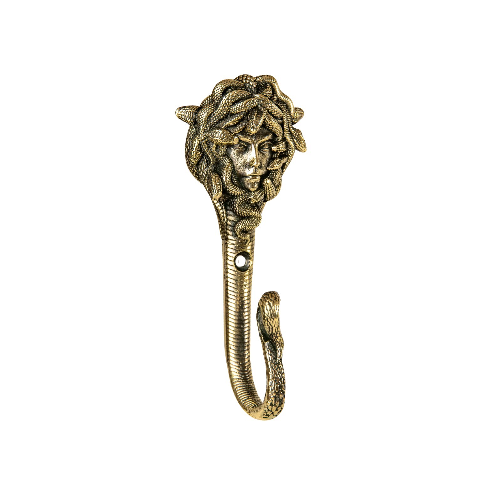 Decorative wall hook Medusa Gorgon, mythological creature, Brass handmade.
