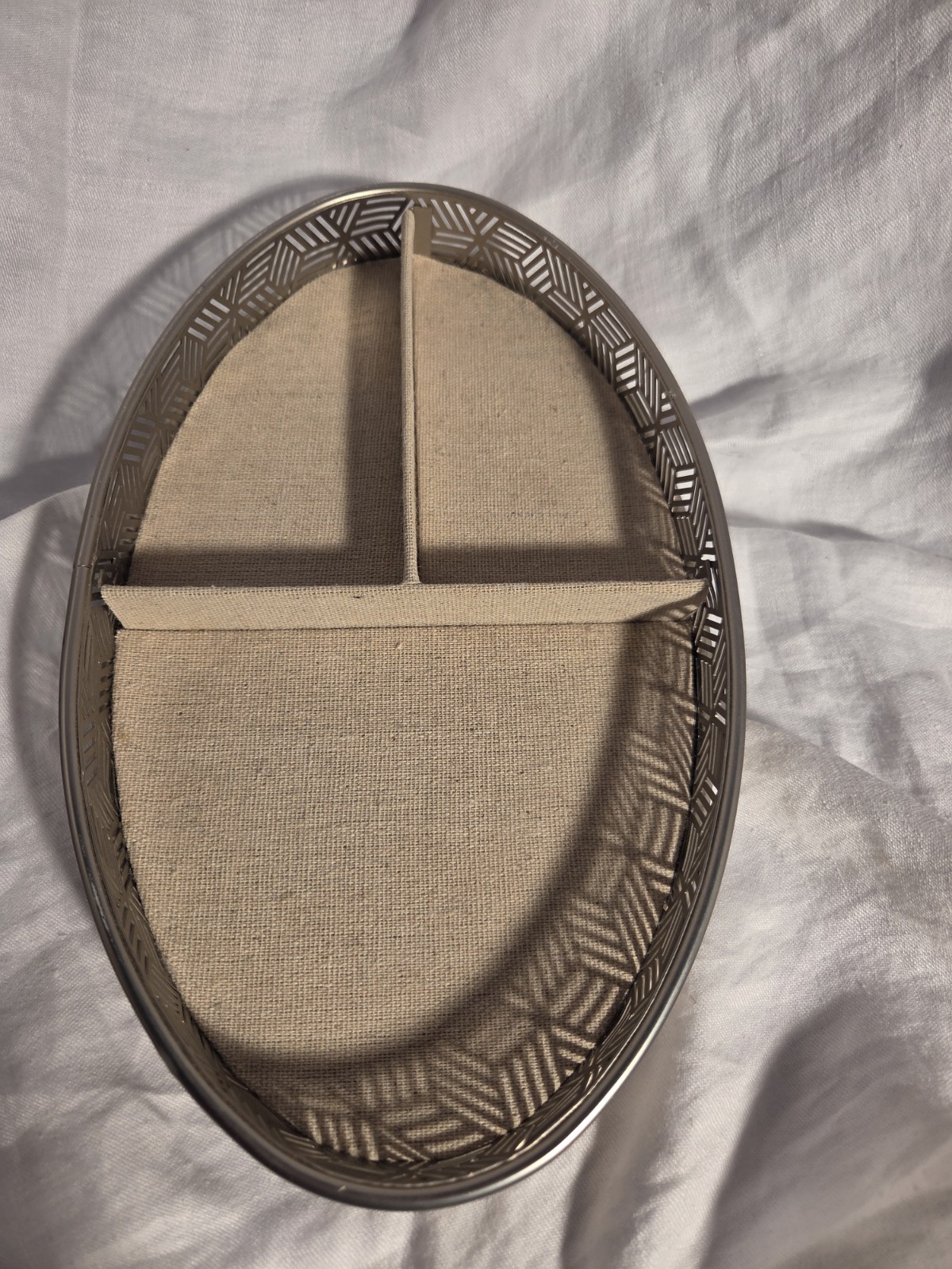HUNTINGTON STORAGE AND ORGANIZATION TRAY/GEOMETRIC DESIGN, FABRIC LINED/FELTED