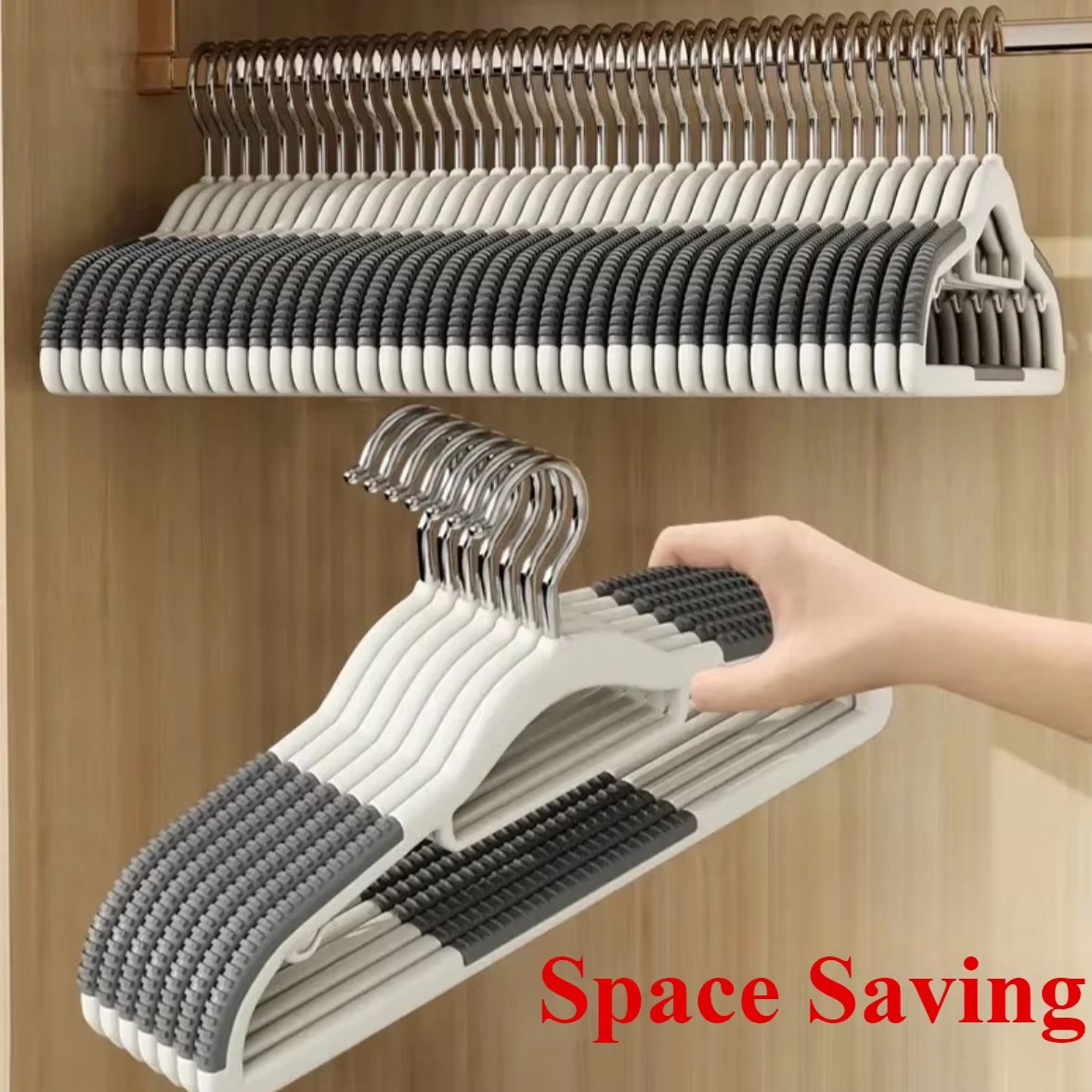 40pcs Non Slip Plastic Hanger Durable Heavy Duty Clothes Hanger 360° Swivel Hook
