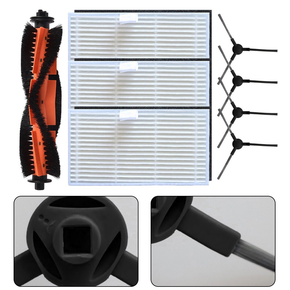 Main Side Brush and Filter Set for Trouver E20 E20 Pro E20 Plus Vacuum
