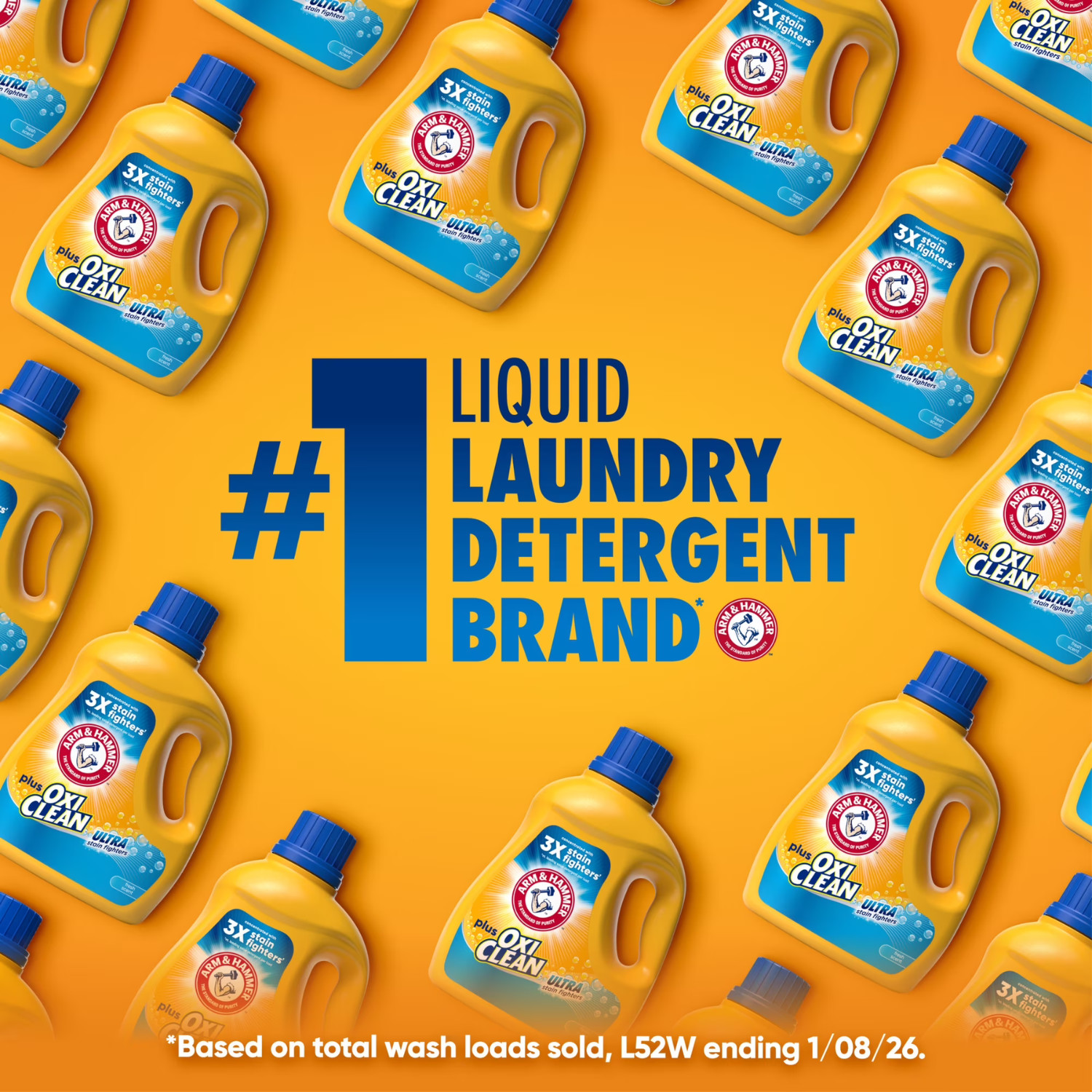 ARM & HAMMER Plus OxiClean Laundry Detergent Fresh Scent 158.6 Fl Oz, 2 Pack