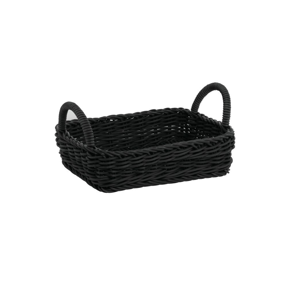 HUBERT® Black Basket Tray with Handle – 8 3/4″L x 11 1/2″W x 3″D