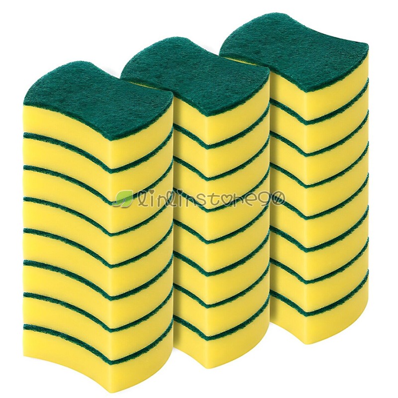 6~72Pack Scrub Scrubbing Sponges Kitchen Cleaning Non-Scratch Stove Dish Sponge