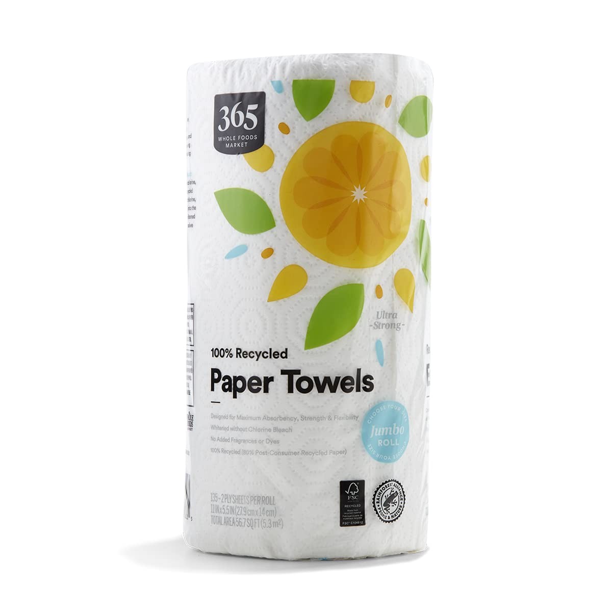 365 by Whole Foods Market, 100% Recycled Jumbo 1 Count (Pack of 1), White