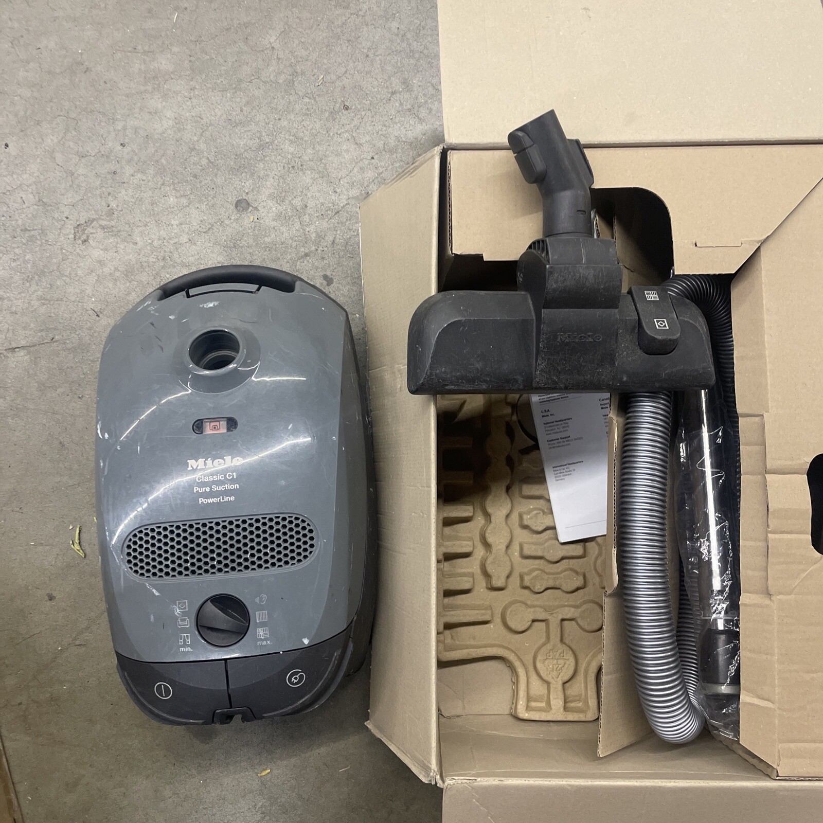 Miele Classic C1 Powerline Pure Suction Canister Vacuum Cleaner, Graphite Grey