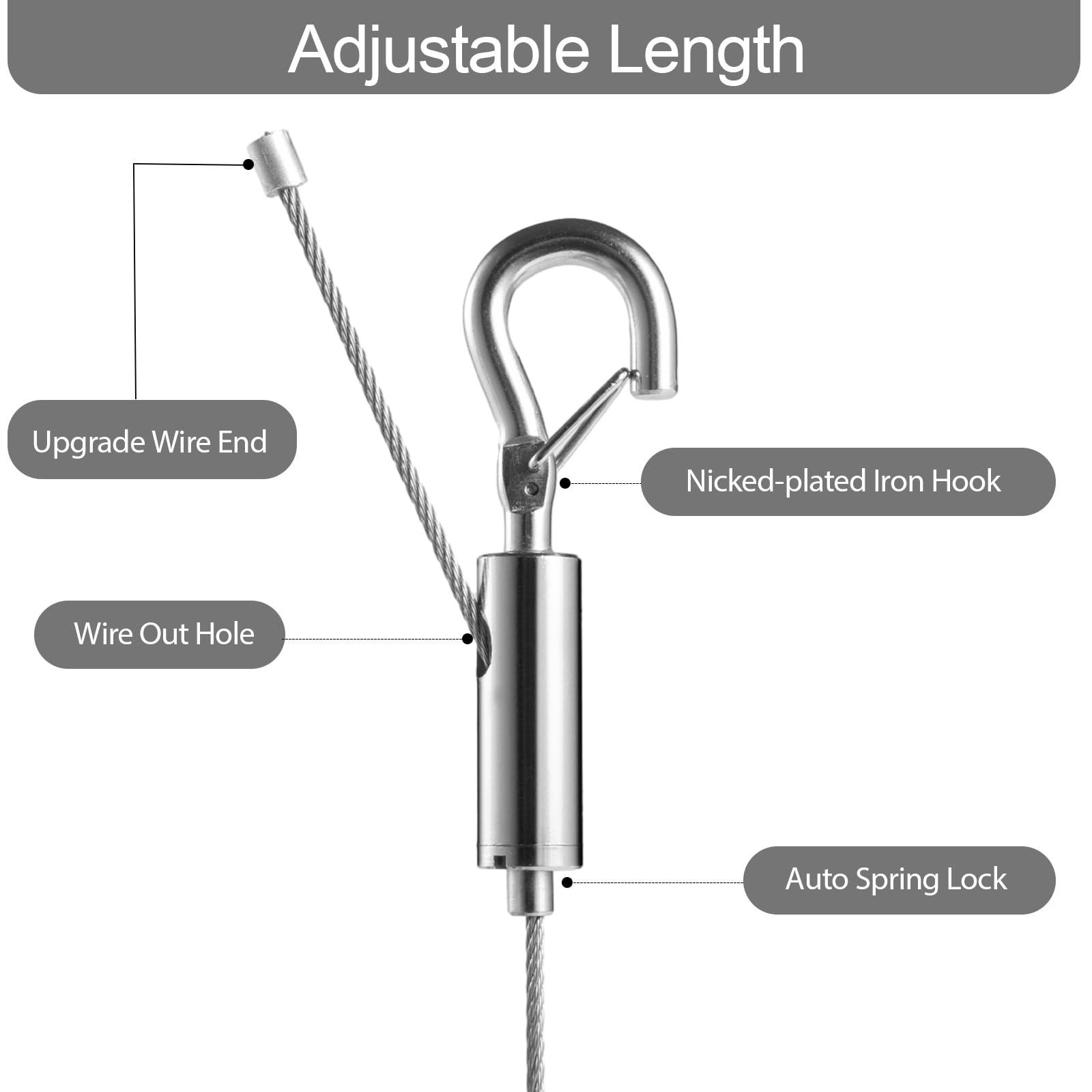 Picture Hanging Wire Adjustable Heavy Duty Mirror Frame Cable 100lb 6.6ft 2 …