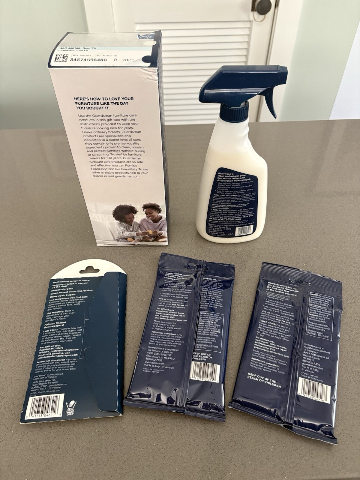 Deluxe Guardsman Furniture Care Starter Kit for fabric, wood, and leather