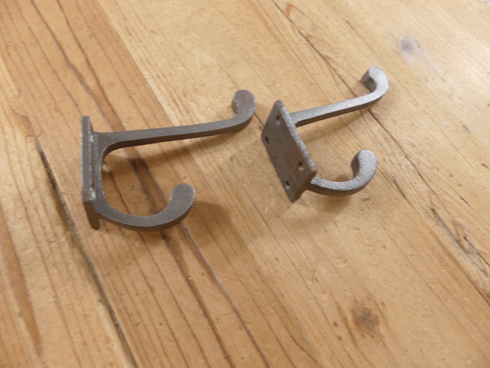 2 Metal Hooks *Some Rust* Coat Hat Rack Heavy Duty 3 1/2″ Iron Storage