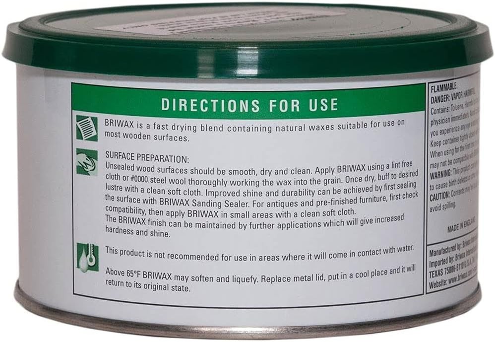 Briwax (Dark Brown) Furniture Wax, Cleans, Stains, and Polishes. Dented Can
