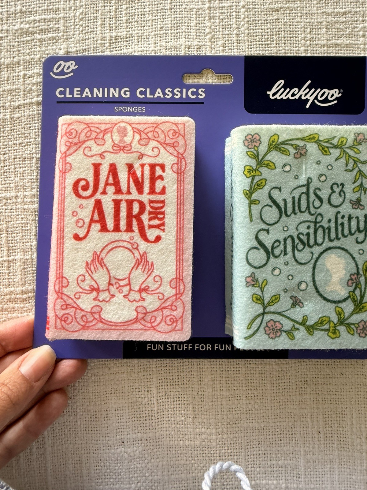 Cleaning Classics Sponges 2 Pcs ~ Austen Bronte Book Lover Fun Kitchen Home Gift