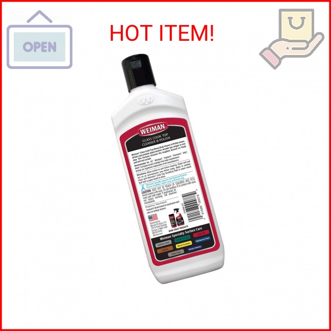 Weiman Glass Cooktop Heavy Duty Cleaner & Polish – Shines and Protects Glass/Cer