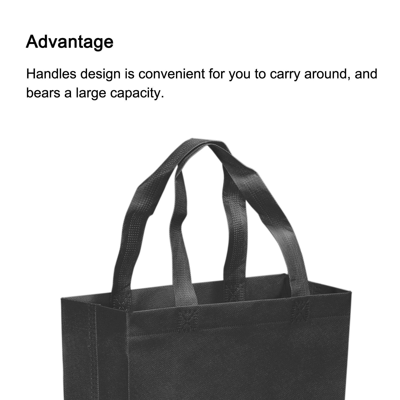 10Pcs 36x25cm Reusable Gift Bag Vertical Style Non-Woven Black