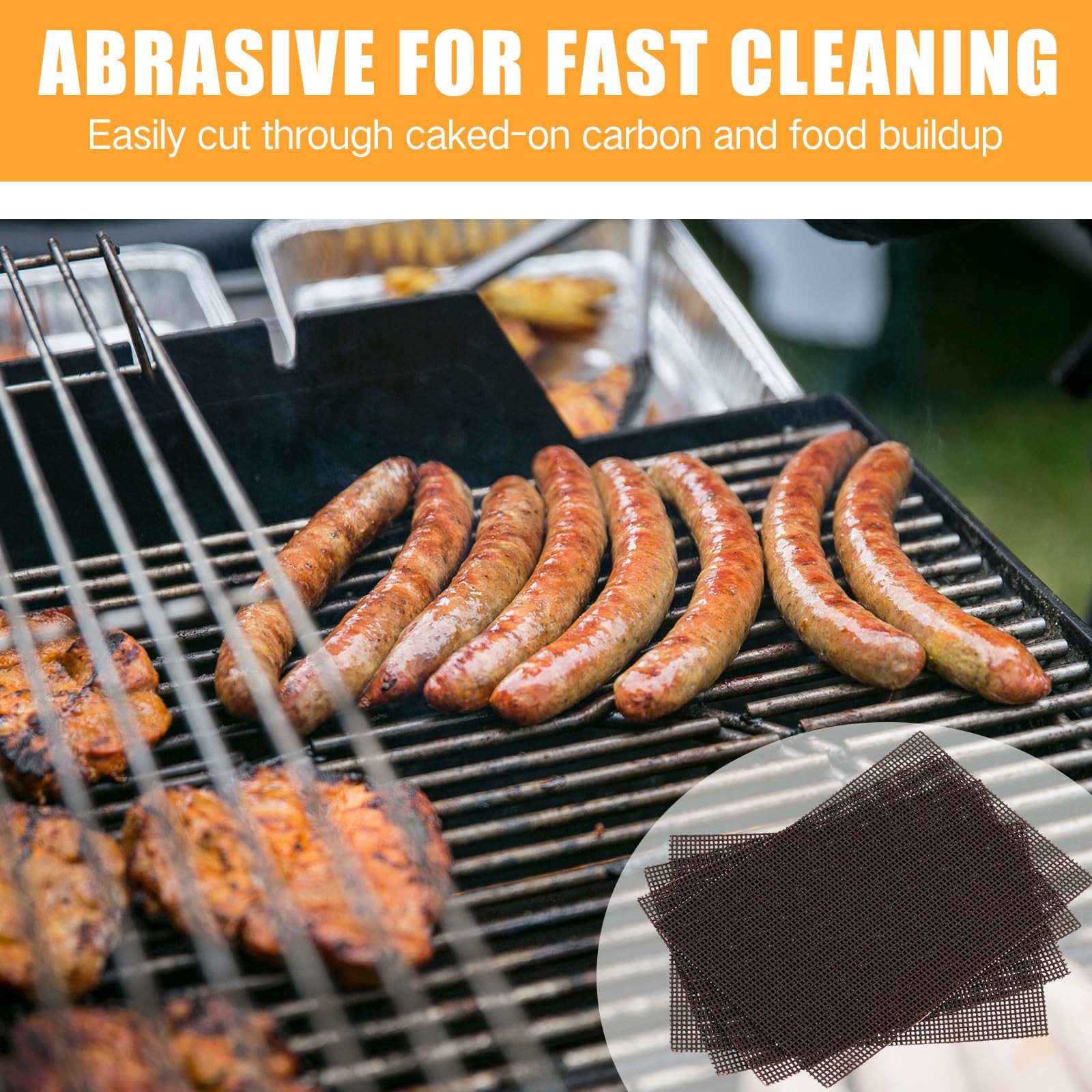 50 Pack Griddle 4×5.5” Screen Grill Cleaning Screens Pre-treated Abrasive Me…