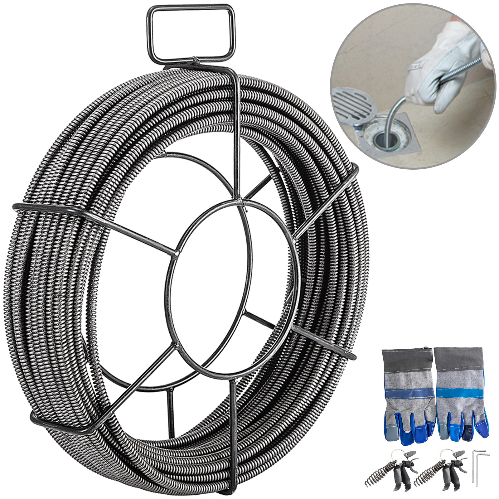VEVOR 50′-100′ Drain Cleaner Auger Cable Replacement Snake Pipe Sewer Wire