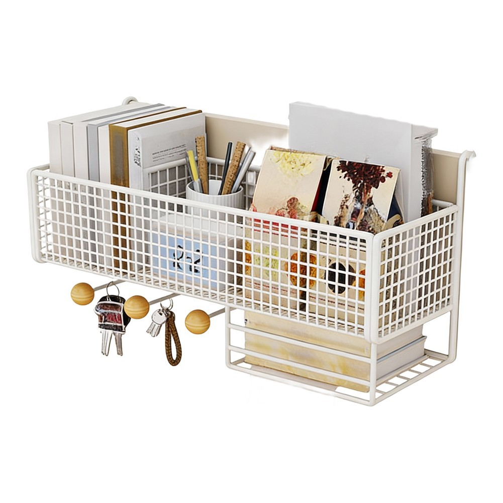 Hanging Bedside Caddy for College Dorm 36x24x15cm Fabric Storage with Hooks