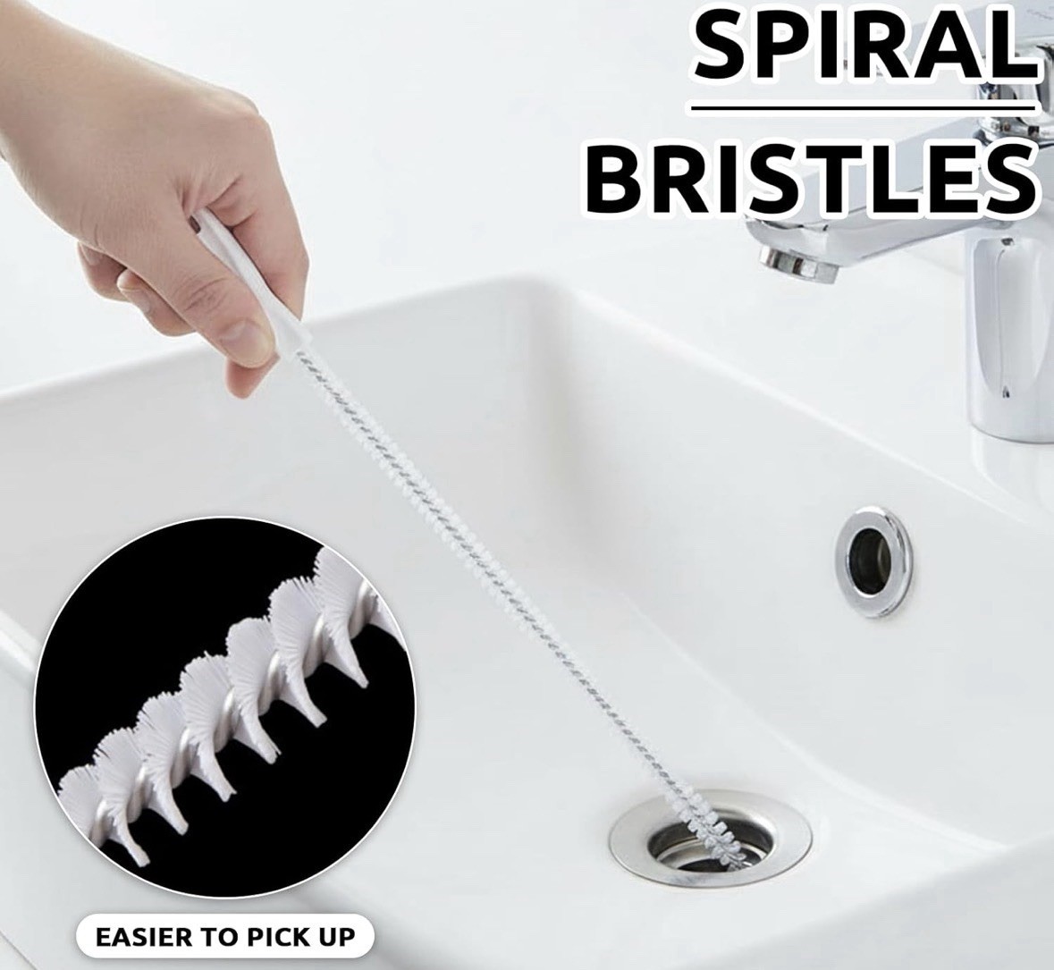 Drain Cleaning Took Brush Long Bathroom/Kitchen/Drains Spiral Easy To Use