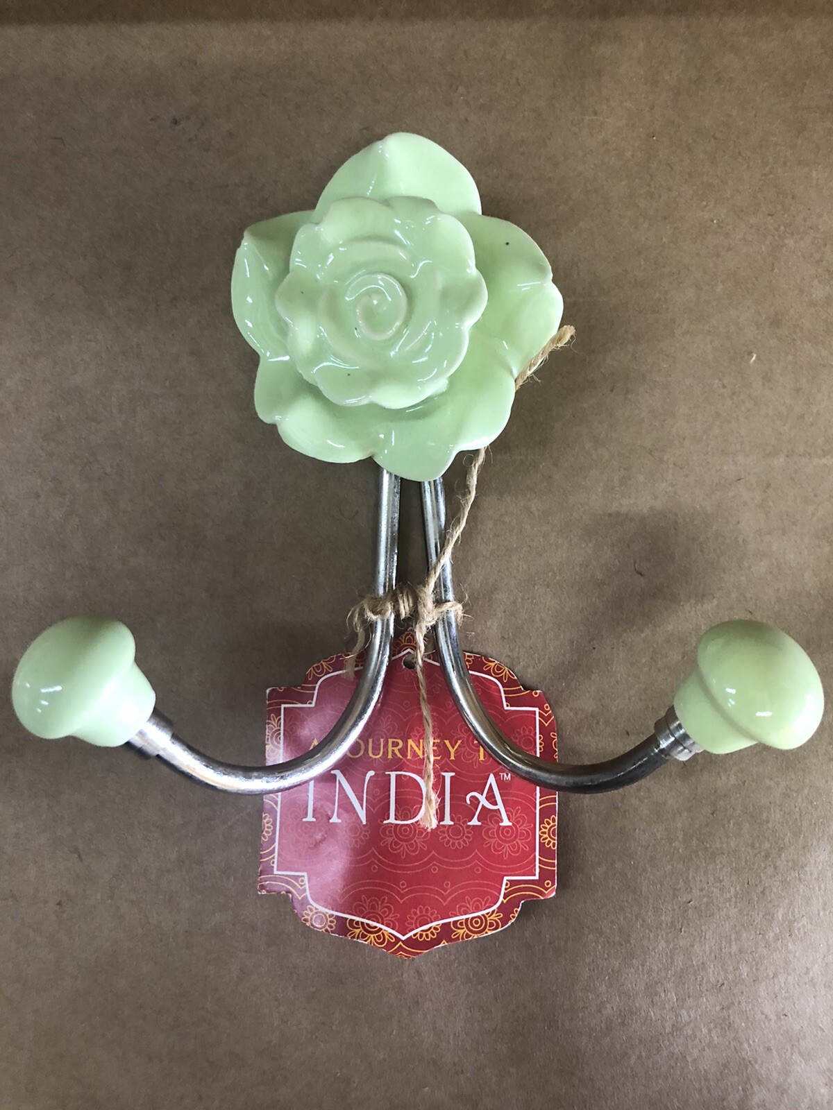 Flower Double Cloth Hanger Set Of 3 White/pink/green (See Pictures) last Item