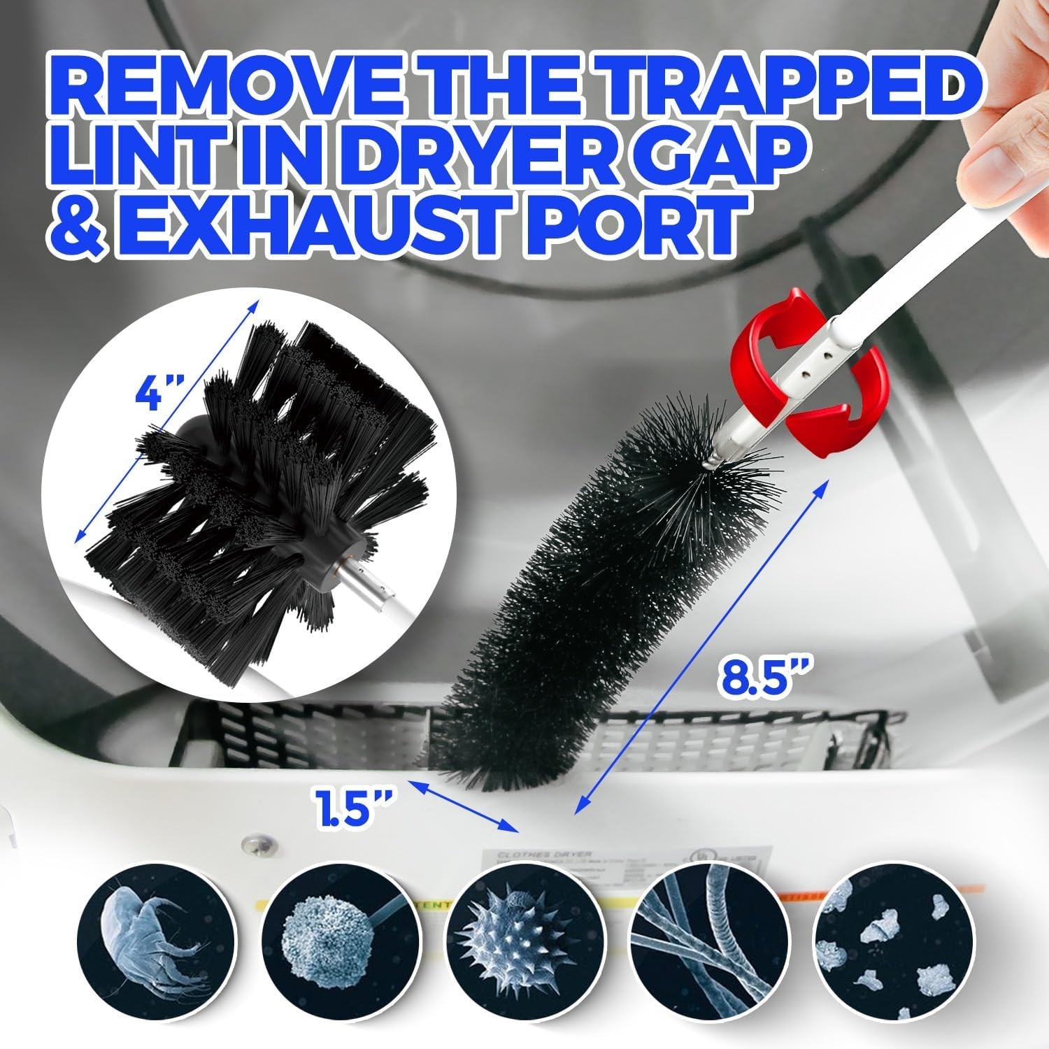 Dryer Vent Cleaner Kit – 40Ft Flexible Lint Brush for Deep Cleaning | Dryer V…