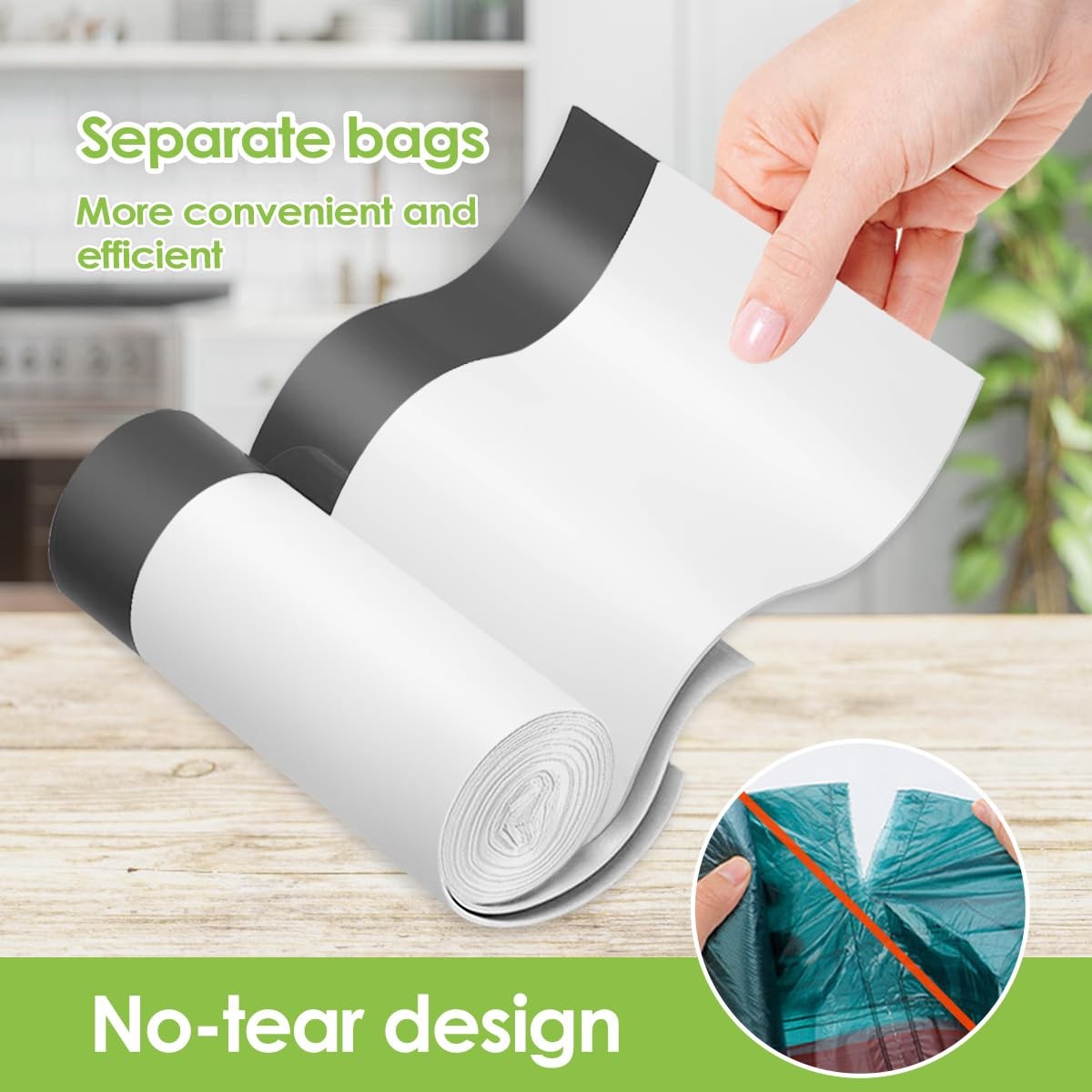 4 Gallon 72 Counts Strong Drawstring Trash Bags 1 Count (Pack of 72), White