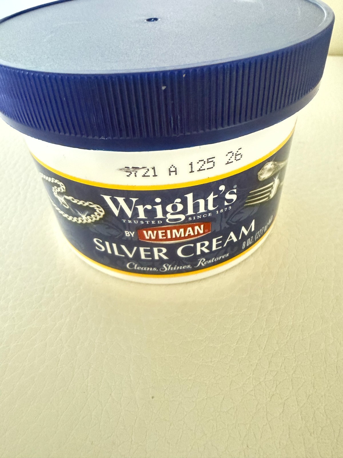 1 Wright’s by WEIMAN SILVER CREAM 8 oz jar Cleans Shines Restores Silverware