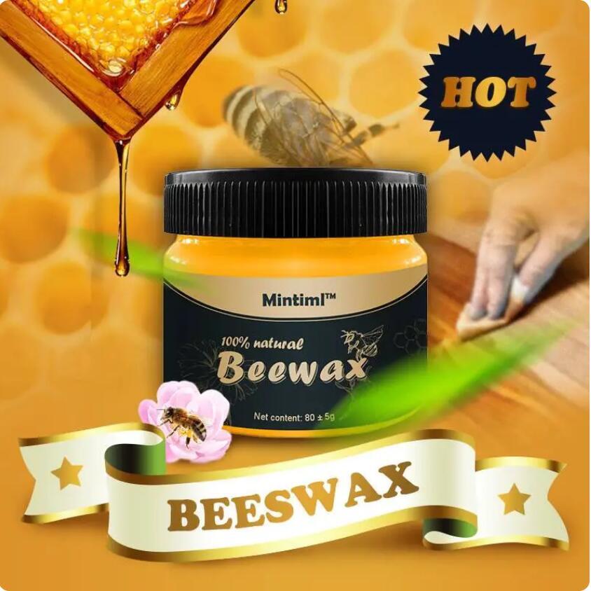 Beeswax Polish Conditioner for Wood Furniture Restorer Wood Wax with Sponges