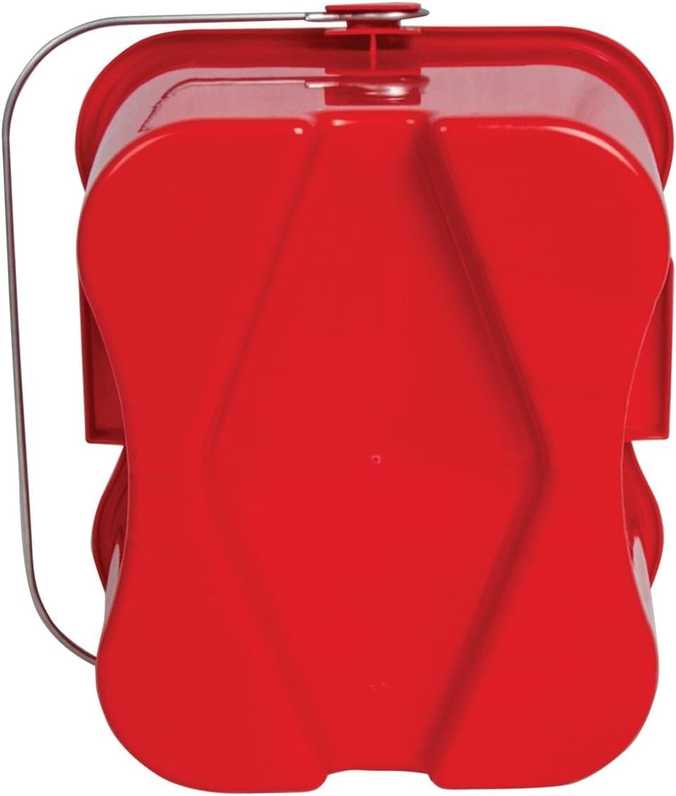 Sanitizer Pail Cleaning Bucket 6 Quarts Red with Bail Handle Commercial Use