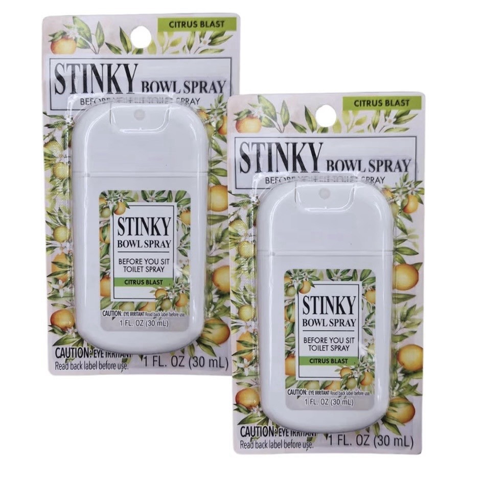 Stinky Bowl Spray Before You Sit Toilet Spray Citrus Blast Scent 1 fl oz 2 Pack