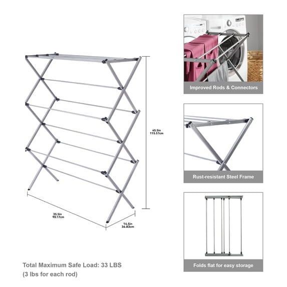 * HOT SALE* Mainstays Oversized Collapsible Steel Laundry Drying Rack