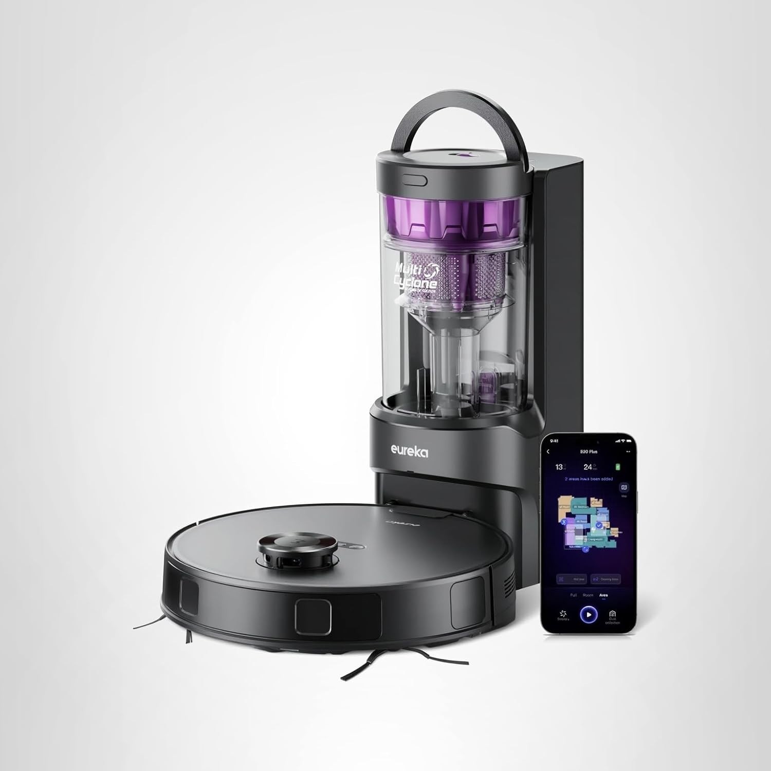 Eureka E20 Plus Robot Vacuum with Bagless Self Emptying Station and Mop Combo