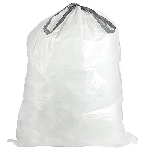 8 Gallon Trash Bags │ 0.7 Mil │ White Drawstring Garbage 200 Count (Pack of 1)