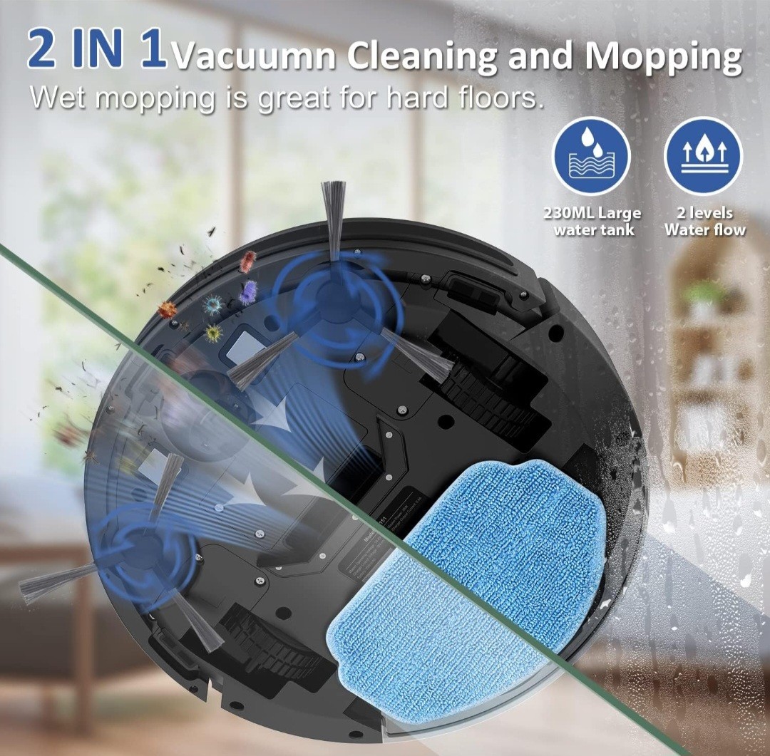 BR151 Robot Vacuum 2-in-1 Vacuum & Mop, Alexa & Google Assistant, Wi-Fi, Remote