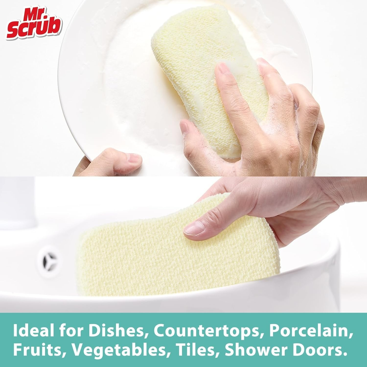 6-Pack Kitchen Scrub Sponges Heavy Duty Dish Scouring Pad Washing Cleaning Brush