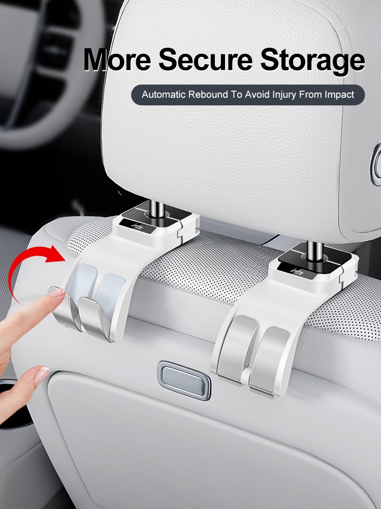 Car Headrest Hook, Hidden Folding Purse Hanger Bag Holder for Seat,360° Rotation