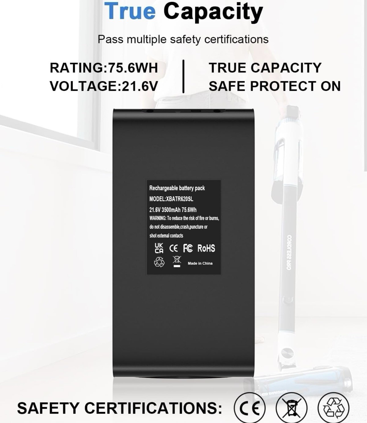 Compatible with XBATR620SL Shark Battery 75.6Wh IZ540H IZ562H UZ565H LZ500