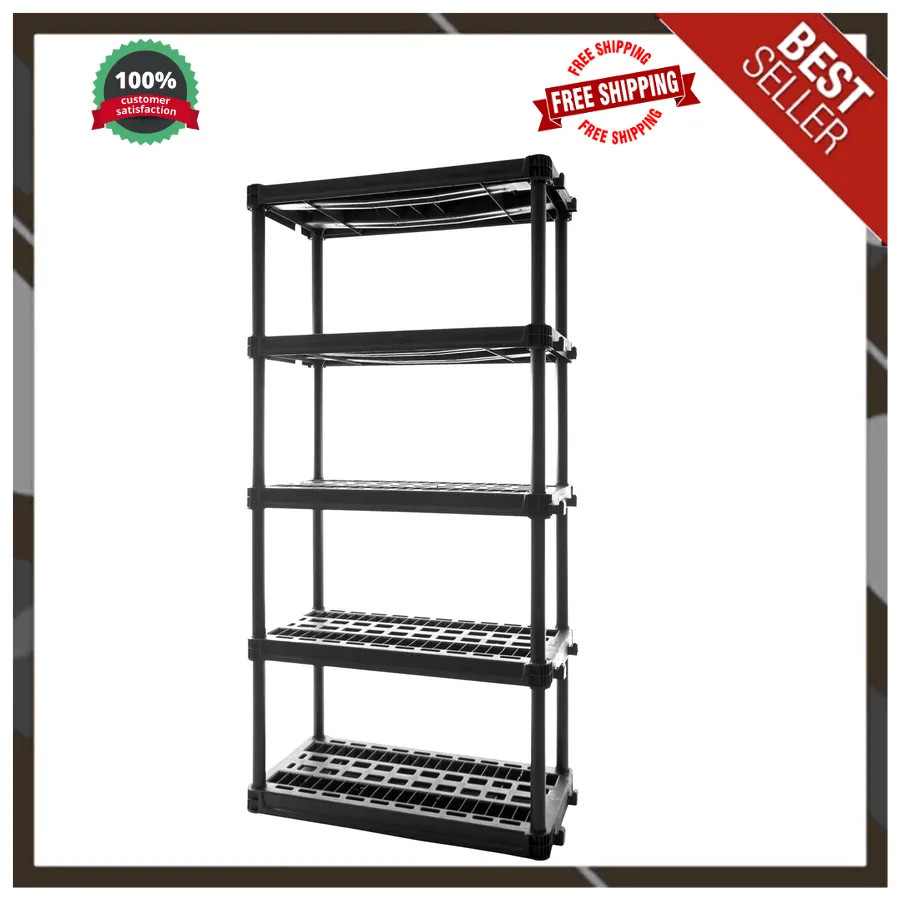 Plano 4-Tier Plastic Storage Shelving Unit 48in x 23in x 14in 200lb Capacity